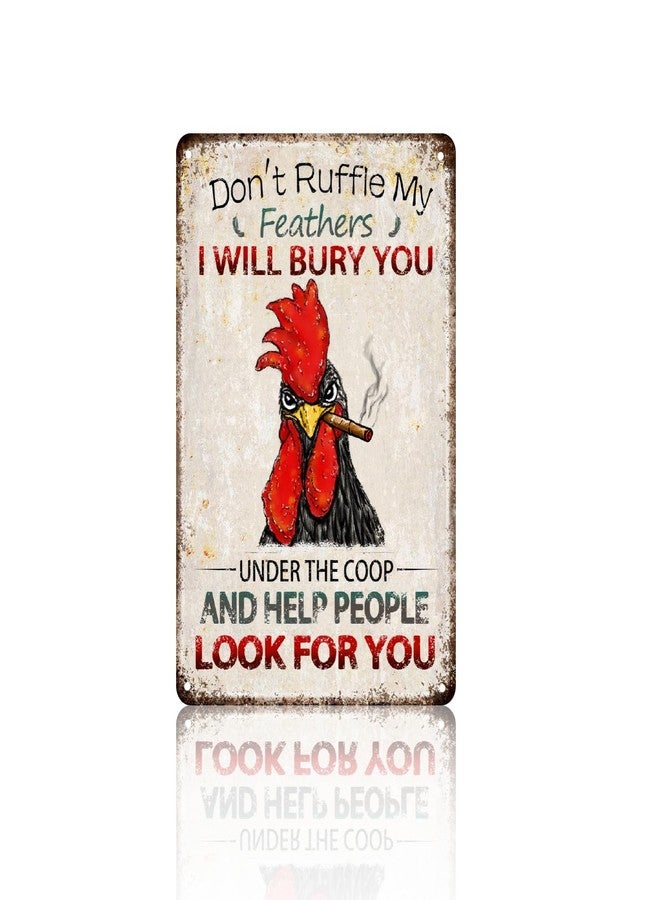 Bnesi Metal Vintage Chicken Coop Tin Decor Chicken Coops Street Signs Home Wall Decor for Living Room Bedroom Indoor Outdoor Chicken Decor for Coop Funny Outdoor (Funny, Medium) - Image 1